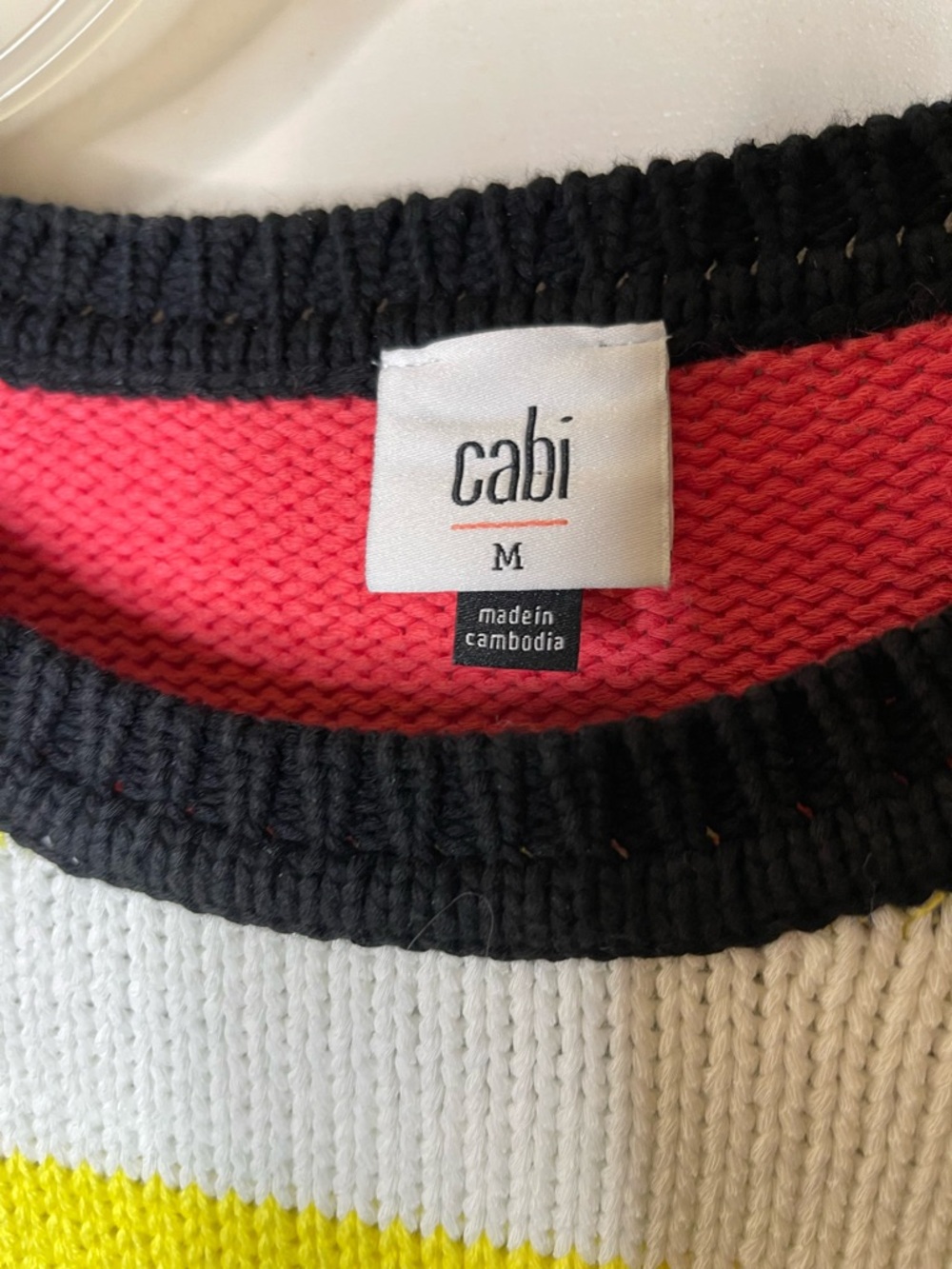 Cabi Colorblock Striped Crewneck Sweater - Multicolor Sz M - Picture 4 of 6
